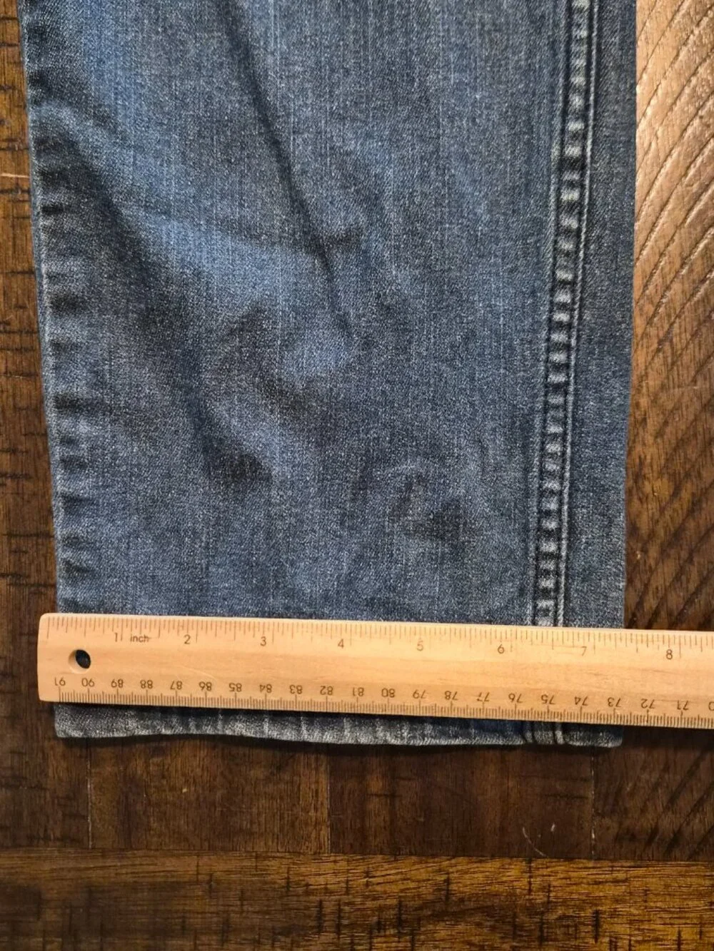 RUDE XXX Slim Straight Mens Jeans Size 36X30 3 Button Blue Dark Wash G597